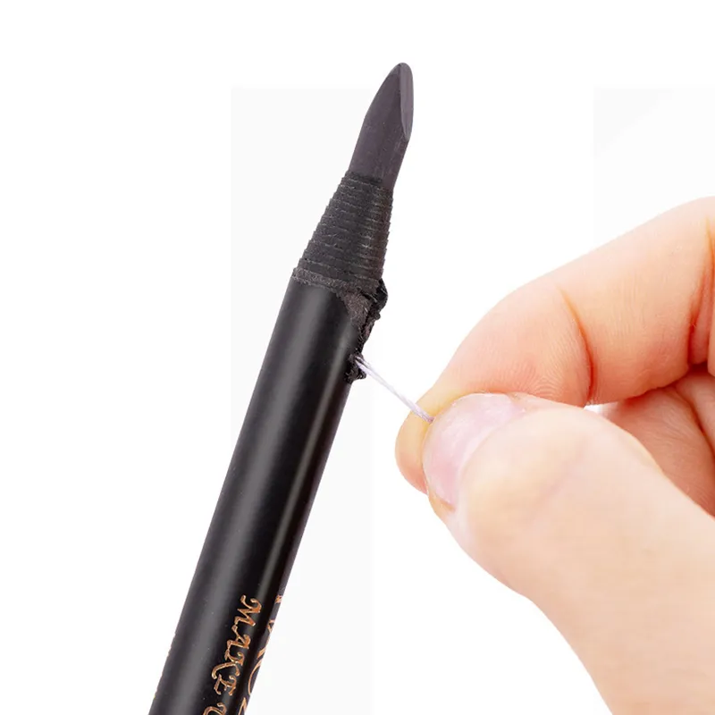 Pull Eyebrow Pencil Black Makeup High Quality Wild Line Eyebrow Pencil Hard Core Flat Head Pen White Waterproof — image 5