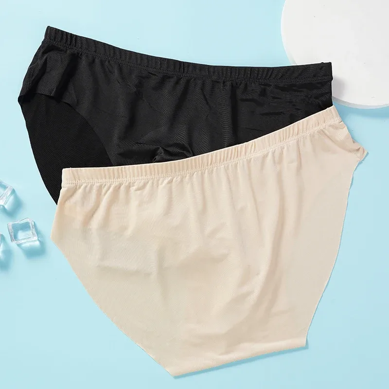 4 Stück Herren-Slip aus Eisseide, ultradünn, transparent, nahtlos, 3D-Beutel, niedrige Taille, atmungsaktiv, Dreiecksunterwäsche — image 4