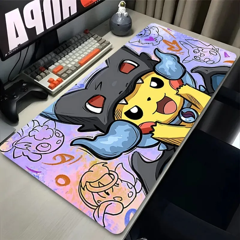 Muismat Groot spel Rubberen bureaumat Computertoetsenbord Pad P-Pokemon Pikachu PC Gaming Accessoires Tapijt Kawaii muismat