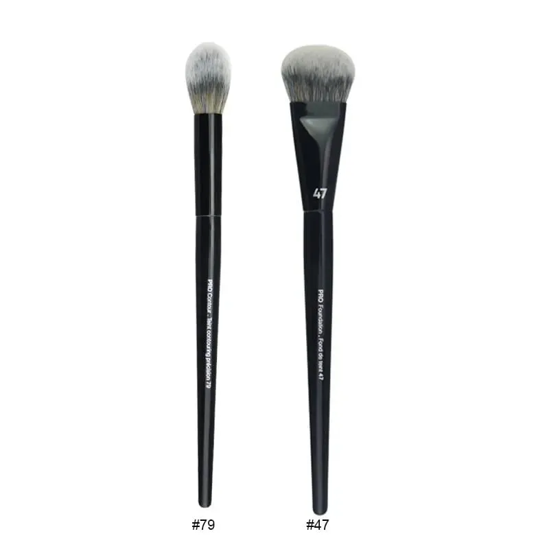 2pcs/set Pro Black Makeup Brushes Synthetic hair Powder Eye Shadow Smudge Highlight Foundation Airbrush Diffuser Make Up Brush — image 23