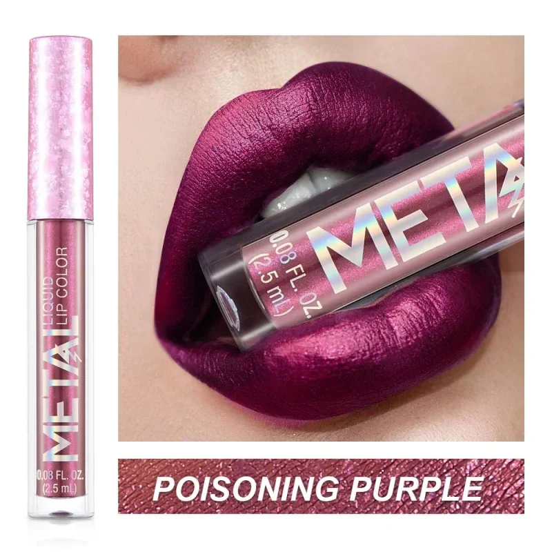 METALLIC Matte Liquid ลิปสติก Waterproof Long Lasting Non-Stick CUP Matte Shimmer Glitter Lip GLOSS ผู้หญิงแต่งหน้า 12 สี — image 3