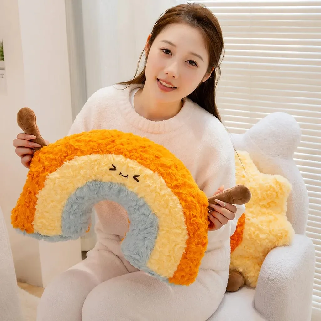 Siri Cuaca Bantal Mewah Bulan Lembut Gebu Hiasan Sofa Belakang Kusyen Hadiah Mainan Mewah Comel Untuk Hiasan Bilik Tidur Rumah Wanita