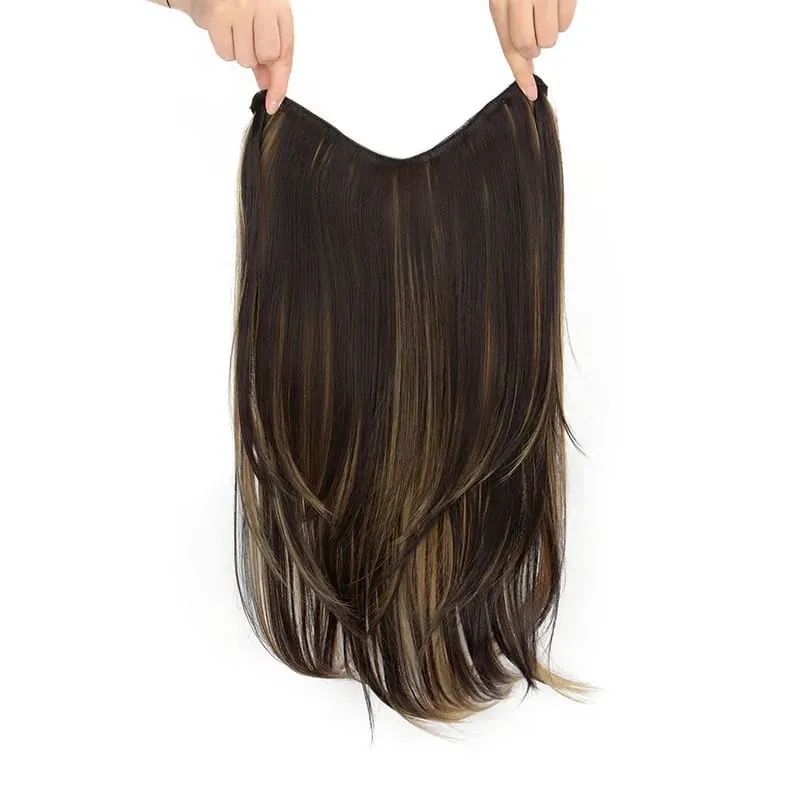 22 นิ้วสังเคราะห์ยาว Micro CURLY Layered Hair EXTENSION Patch ธรรมชาติที่มองไม่เห็น One Piece วิกผมสำหรับผู้หญิง — image 11