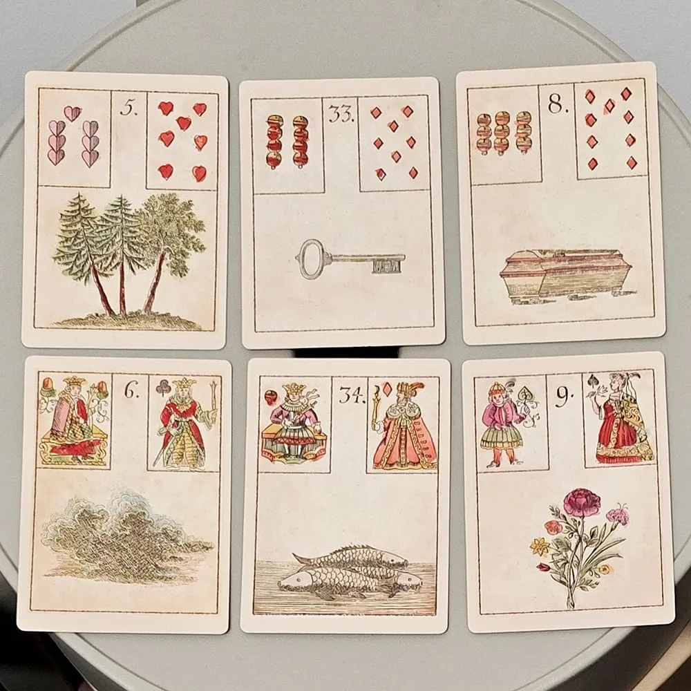 Ensemble de 36 cartes de divination 9x6cm, cartes Oracle Ur-Lenormand (le jeu de l'espoir), jeu de Divination Vintage du XVIIIe siècle — image 6