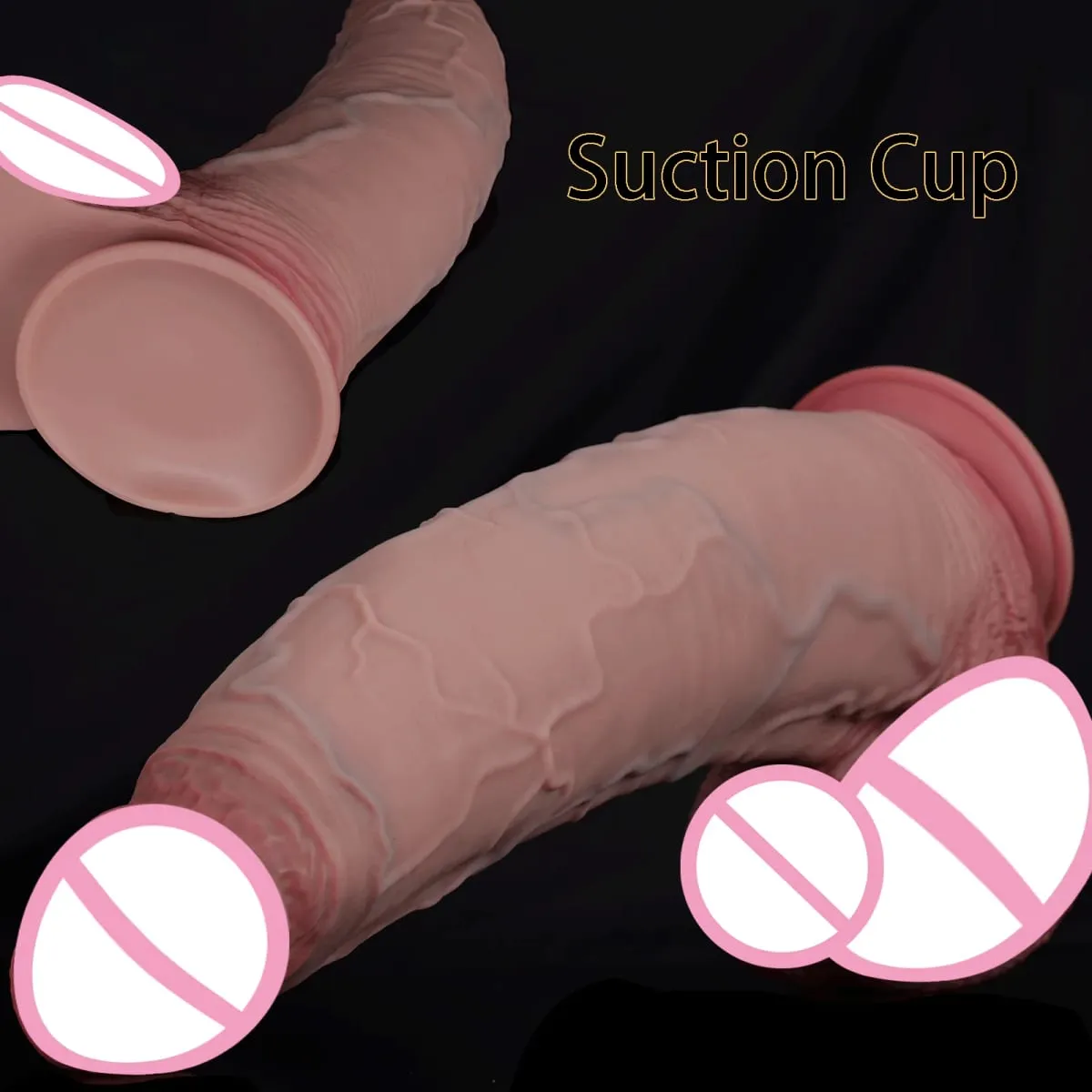 Ventosa per pene in silicone morbido e spesso super realistico, adatta per l'inserimento vaginale, giocattoli sessuali per adulti per donne e uomini gay — image 5