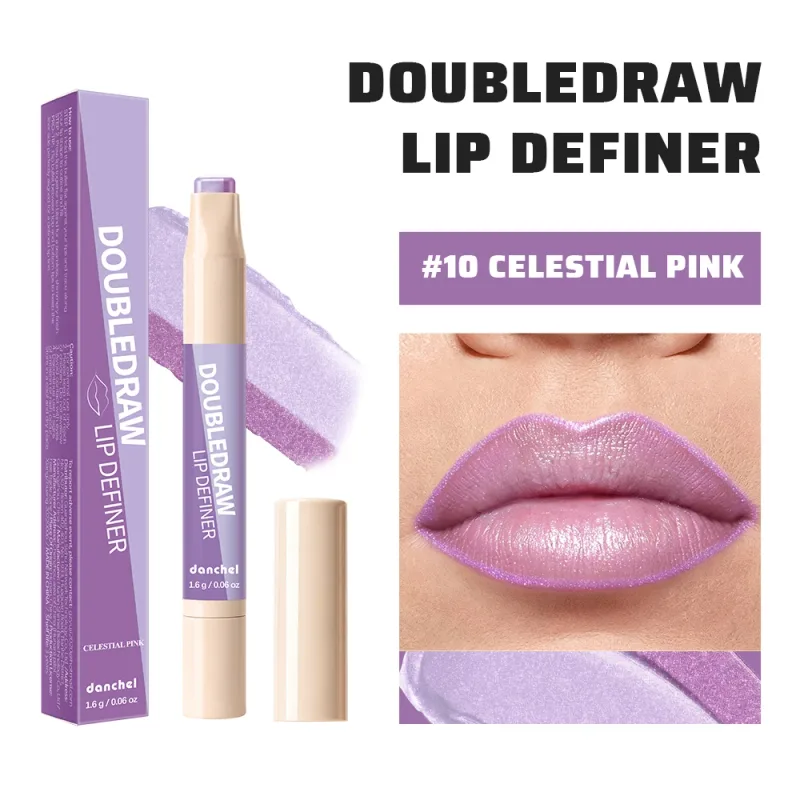 Double Draw Lip Definer 2 In 1 Lip Liner And Lip Gloss Silky Cream Texture Long Lasting Hydrating High Pigment Waterproof Makeup — image 8