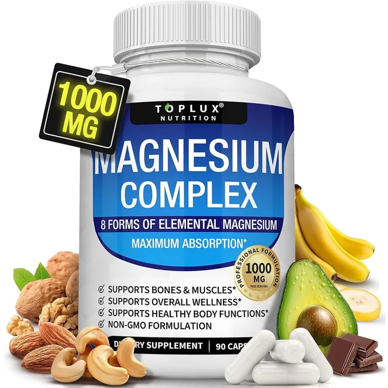 Magnesiumcomplex 1000 mg 8-elementair magnesiumsupplement met glycinaatcitraatoxide aspartaat orotaatmalaat tauraat High Abs