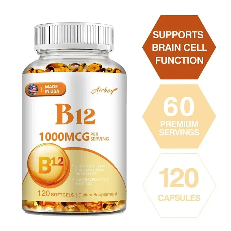 Vitamin B12 1000mcg - Benefits Brain & Heart Function Memory Learning Helps Boost Natural Energy — image 5