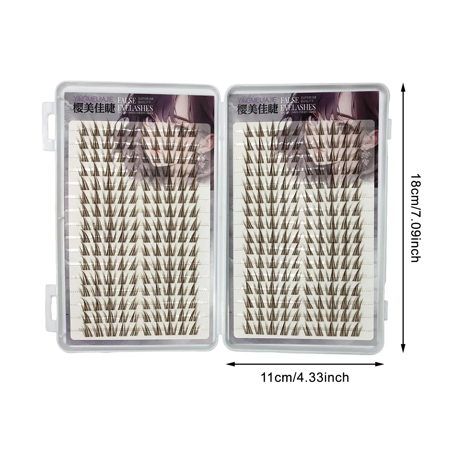 Slunečnicově hnědé umělé řasy 11-13 mm Smíšené prodloužení řas pro panenky Natural Wispy Soft Comic Eye Lashes Makeup Tool — image 7