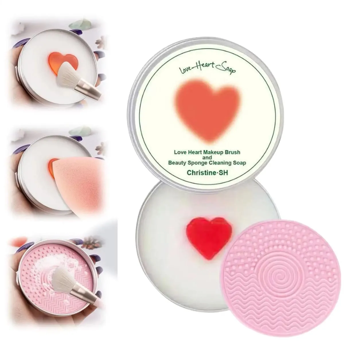 Sapone detergente per pennelli da trucco con tappetino in silicone Pulisce in profondità il trucco impermeabile per spugne sintetiche per pennelli da trucco naturali — image 1