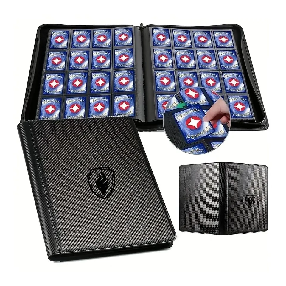 1024 กระเป๋า Trading Card Binder พรีเมี่ยม 16 กระเป๋าผู้ถือบัตรโฟลเดอร์ด้านข้างการ์ดสำหรับกีฬาการ์ดเกม — image 1