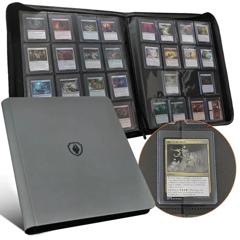 Carpeta de carga superior de 16 bolsillos con capacidad para 640 cargadores superiores: fundas premium para carpetas de carga superior para tarjetas rígidas de 3' x 4'