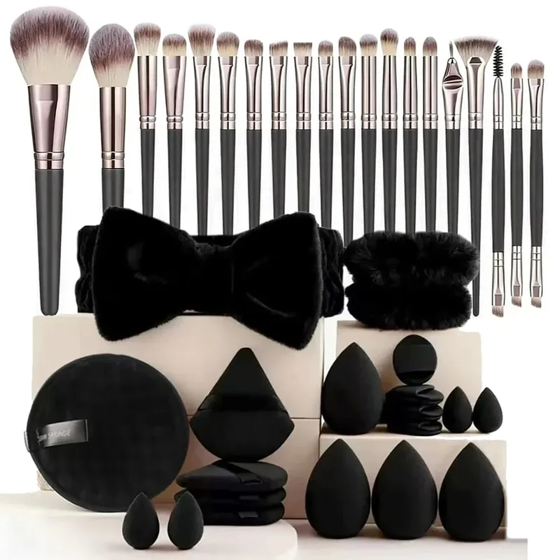 33pcs beauty set makeup kit large and small beauty sponges for flawless makeup application and removal of makeup full set — image 34