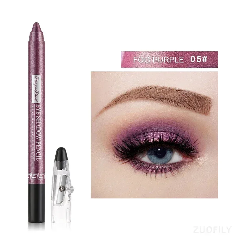 12 cores glitter caneta sombra de longa duração fosco sombra paleta brilhante iluminador prata roxo delineador lápis cosméticos — image 9