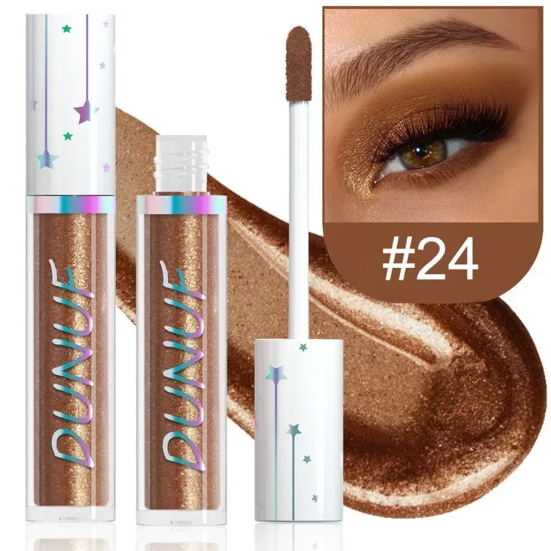 24 Farben Lidschatten-Stick, flüssiger Eyeliner, metallische Farbe, grün, Perlglanz, Glitzer, Lidschatten, wasserfest, Hochglanz-Make-up-Pigment — image 8