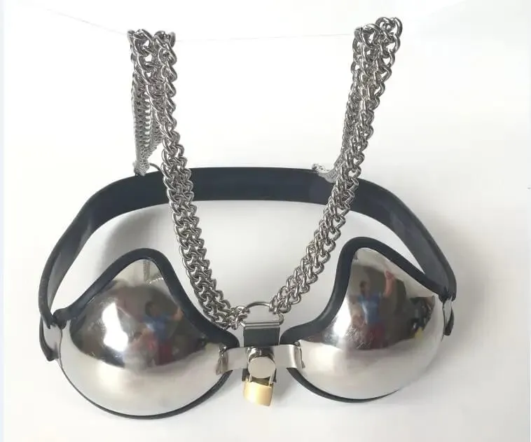 Soutien-gorge réglable en acier inoxydable pour femme, brassière, forme de poitrine avec serrure, dispositif de ceinture de chasteté, jouet sexuel Ddsm, 3 couleurs — image 3