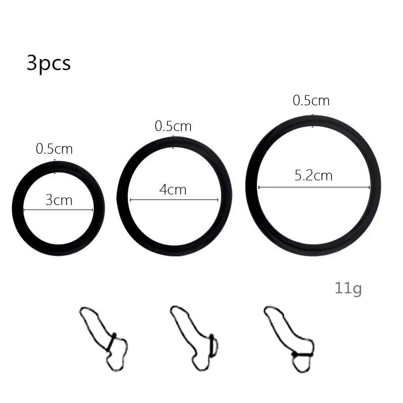 Anello per pene in silicone super morbido Ritardo eiaculazione Palla Scroto Barella Triplo anello per pene Cockring BDSM Giocattoli del sesso per gli uomini — image 14