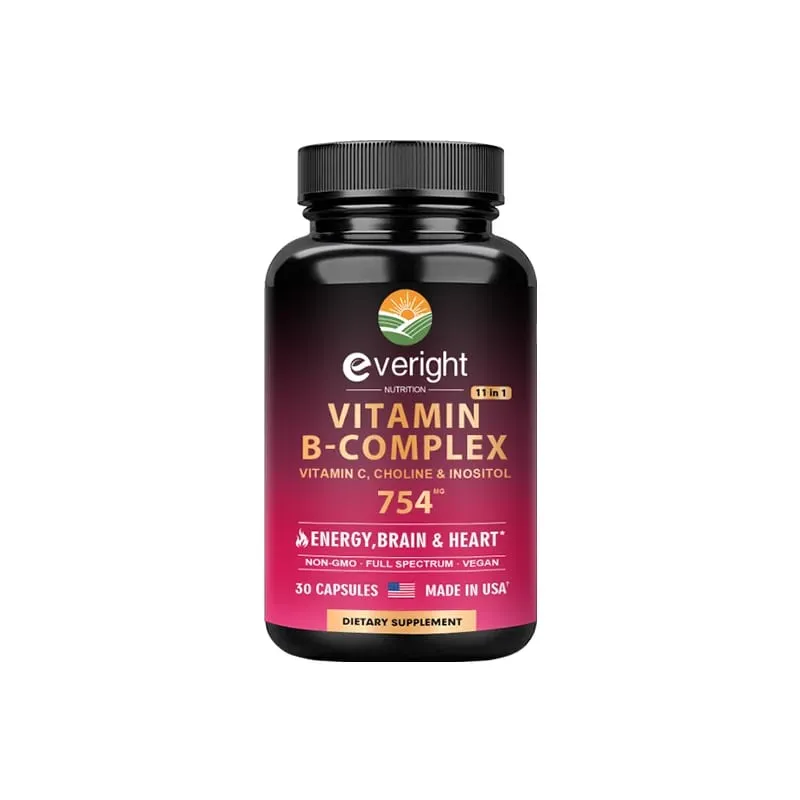 Complexo de vitamina B para suporte energético do cérebro e do coração - com B1 B2 B3 B5 B6 B7 B8 B9 B12 com vitamina C Colina Inositol — image 8