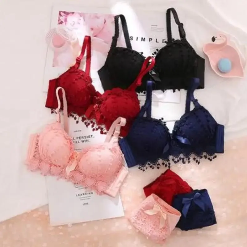 Mädchen Günstige BH-Set Große Größe Zurück Taste Komfortable Sammeln Bh Atmungsaktive Dünne Abschnitt Ohne Stahl Ring Frauen Unterwäsche Sets — image 1