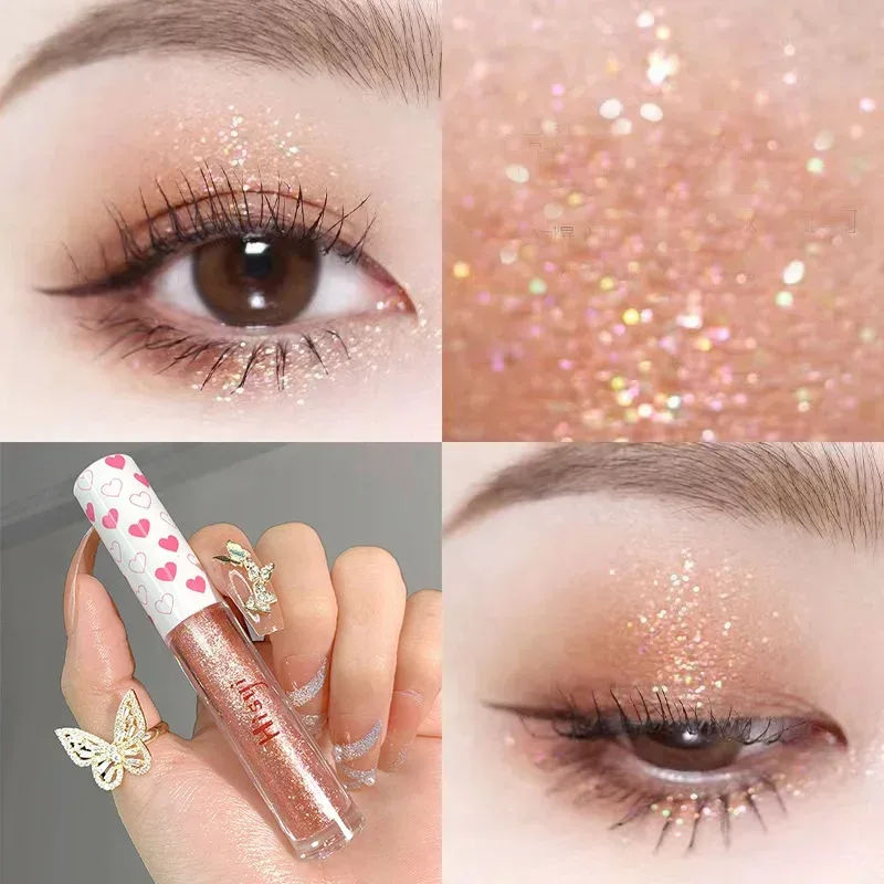 Liquid Eye Shadow Highlighter กันน้ำ Super Shiny Lasting Flakes Monochromatic Glitter Brighten Silkworm แต่งหน้า Maquillaje — image 11