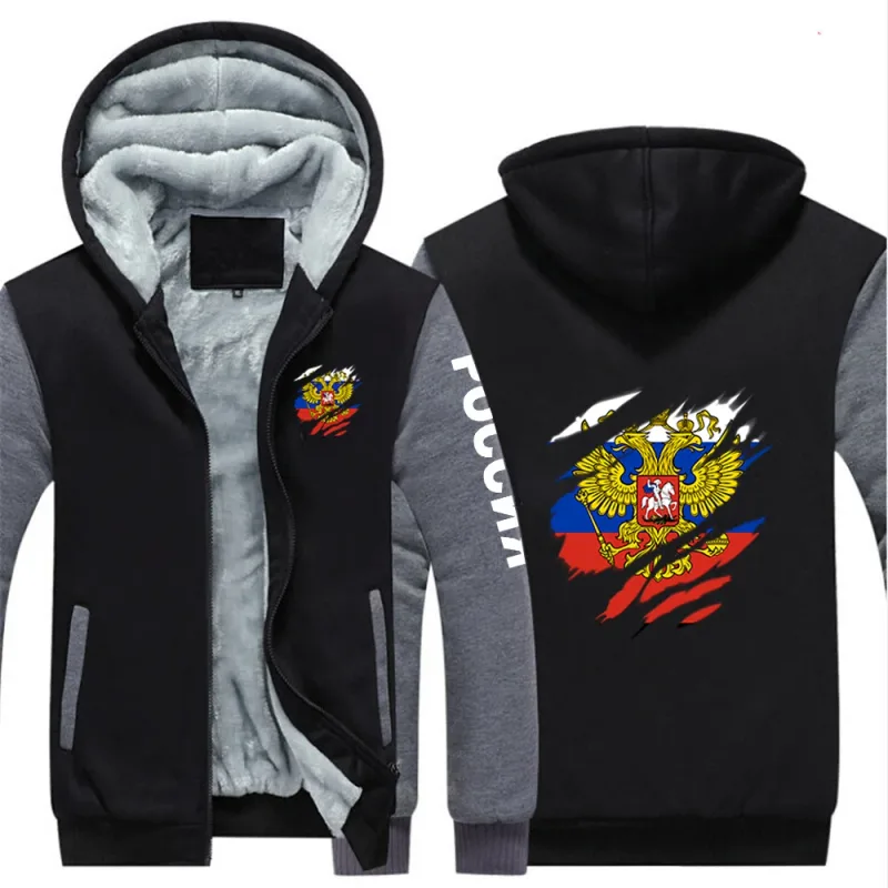 2025 Russia Badge Jacket Autumn And Winter Man's Cold Resistant Mountaineering Clothing Coat Russian Flag Logo Print Hoodies — image 7