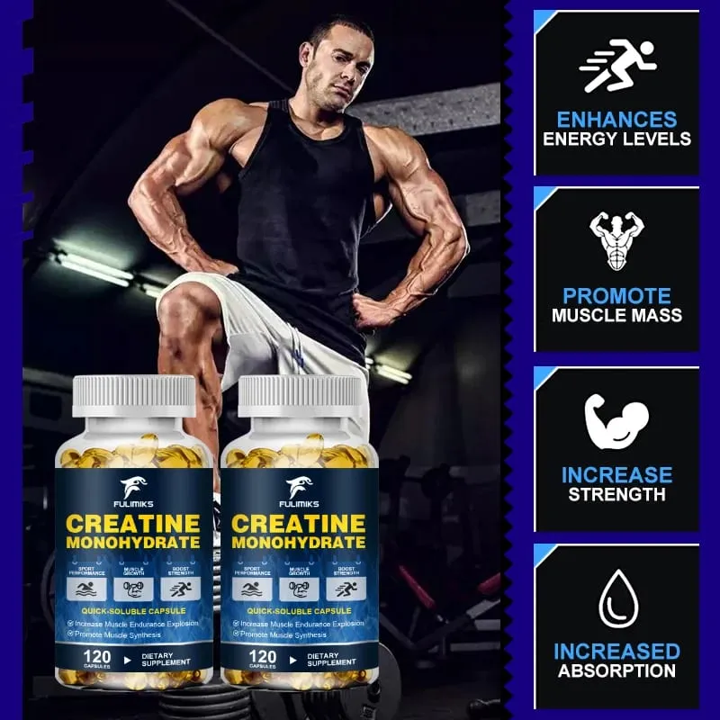 Kapsul Creatine Monohydrat Potensi Tinggi 3000mg Mendukung Pertumbuhan Otot Kinerja Atletik Tingkat Energi & Gym Harian — image 3