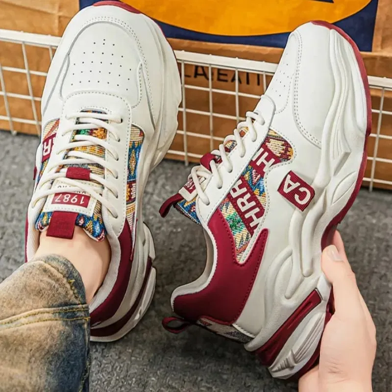 Baskets montantes coréennes pour hommes, chaussures de course respirantes à plateforme antidérapante, chaussures de sport d'extérieur résistantes à l'usure, printemps, 2026 — image 5