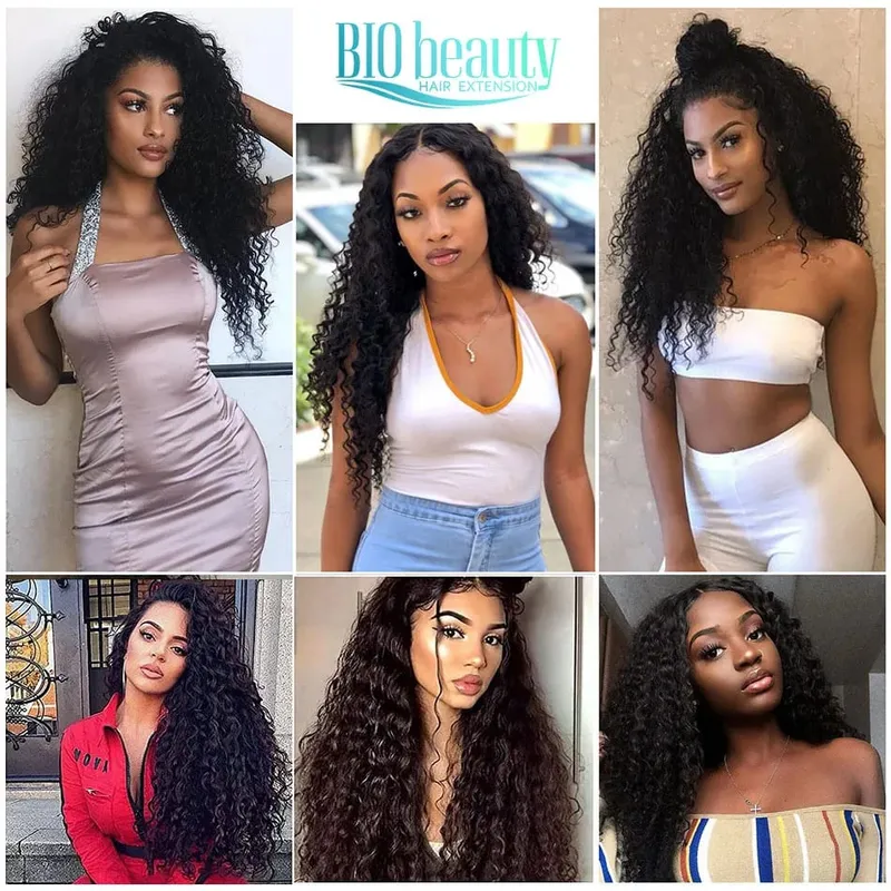 Extension synthétique à Clip pour femmes, Extension de tête complète, longue, crépue et bouclée, faux cheveux, épingle à cheveux noire et brune pour femmes — image 7