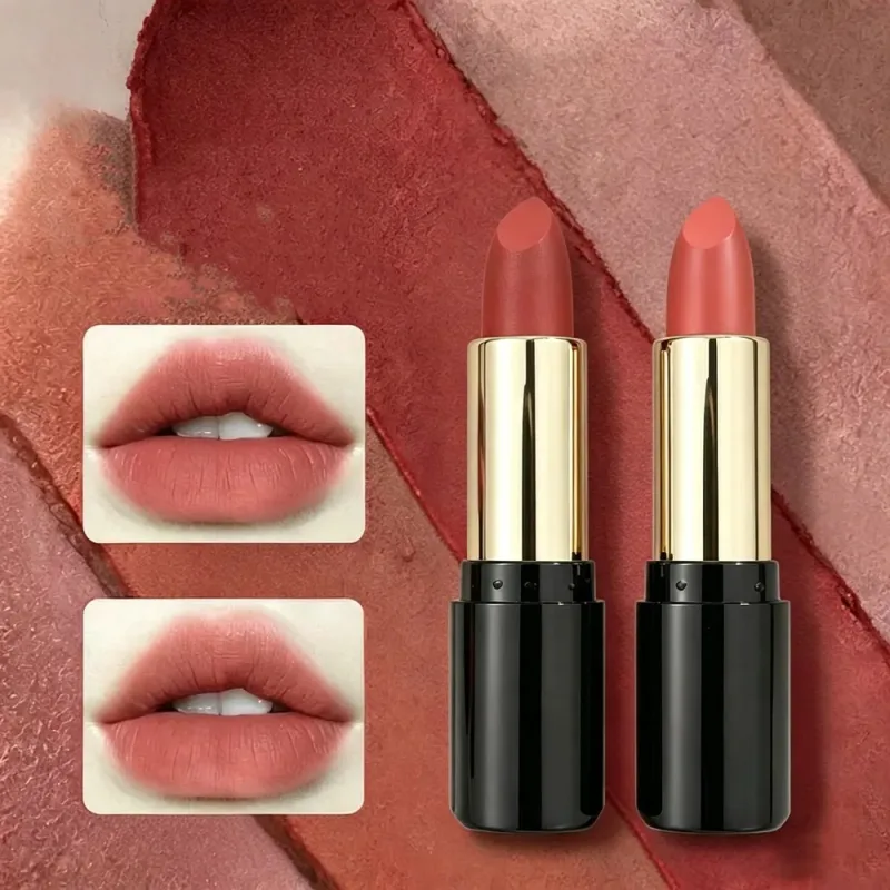 Mjölkte Kanel Naken Läppstift Matt Fuktgivande Hållbar Läppbalsam med hög pigmentering Slät sammet Läppfärg Daglig naturlig makeup — image 6