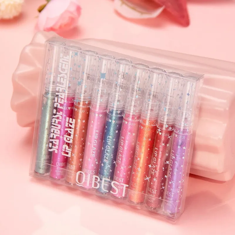 Juego de brillo de labios de 9 colores, brillo duradero, lápiz labial líquido, hidratante, brillo de labios brillante, maquillaje, Kit de esmalte de labios brillante — image 2