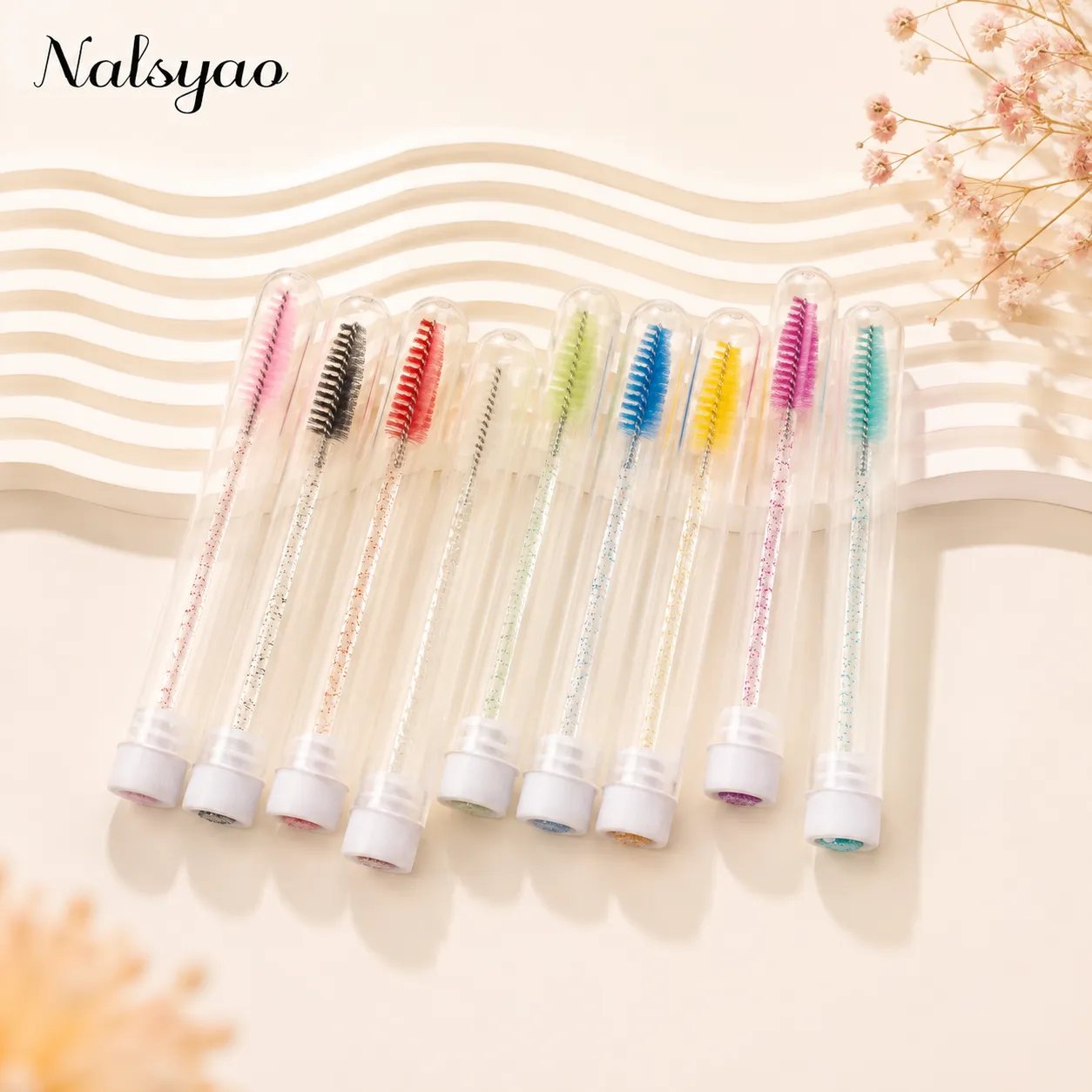 일회용 마스카라 완드 눈썹 브러시 애플리케이터 속눈썹 브러쉬 50pcs 속눈썹 연장 용 재사용 가능한 속눈썹 브러시 튜브 — image 3