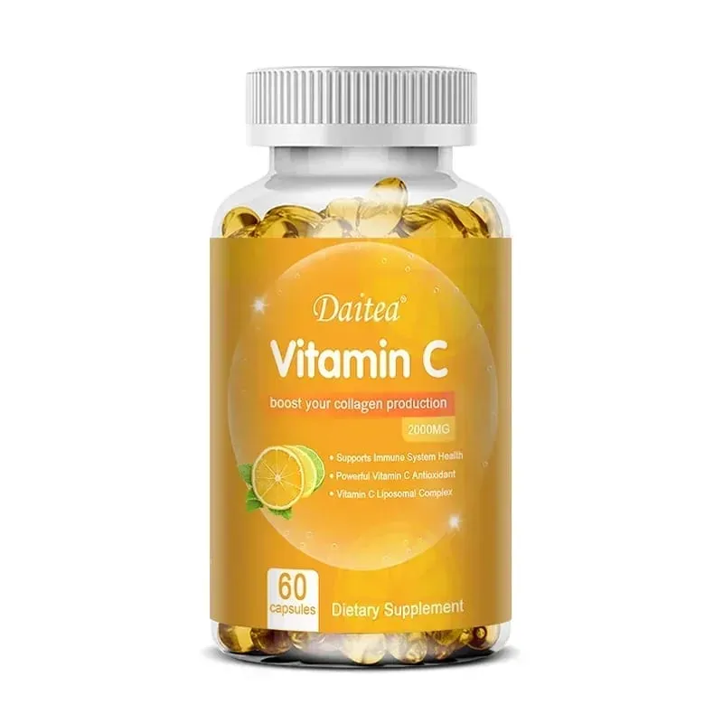 La vitamina C 2000 Mg favorisce la produzione di collagene Integratore alimentare liposomiale di vitamina C Non OGM e senza glutine Vegetariano — image 9