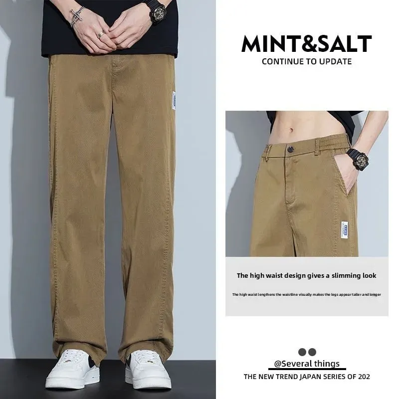 Jean d'été fin en Lyocell pour hommes, pantalon drapé en soie glacée, jambes larges, ample, droit, élastique, Ultra-fin, tailles M-5XL — image 3