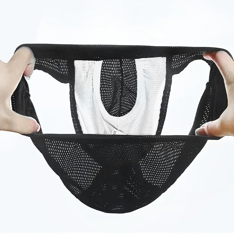 Sous-vêtements en maille respirante pour hommes, 1 pièce, avec pochette à mouche, renflement ouvert sur le devant, pochette séparée, slip pour jeunes, Version coréenne — image 5