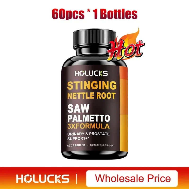 Le capsule di radice di ortica e saw palmetto aiutano a promuovere la salute della prostata, la crescita dei capelli, il supporto del tratto urinario, formula premium