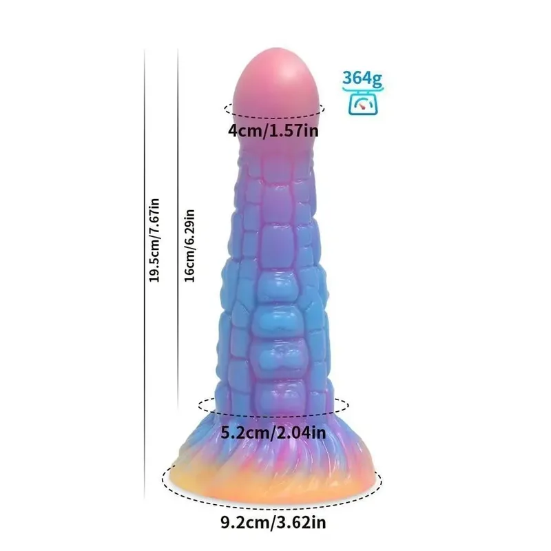 Palam Dubur Bercahaya Malam Realistik Bercahaya Monster Naga Dildo untuk Wanita Lelaki Palam Punggung Seksi Bentuk Anjing Mainan Seks untuk Pasangan — image 21