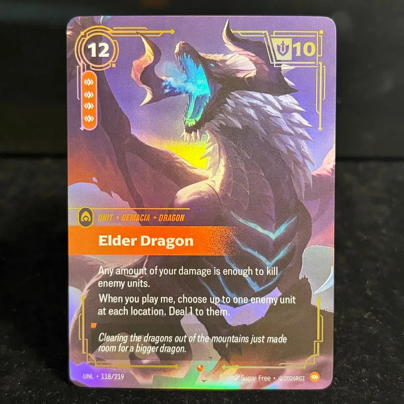 Rune Riftbound OGN Origin Genesis UNL Unleashed KaiSa Elder Dragon Collezionabile Alt Art Showcase Esclusiva Holo Foil Proxy Card