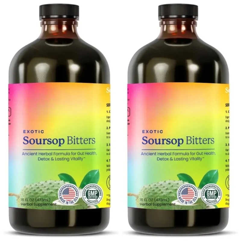 Amaro di soursop Estratto di erbe liquido Miscela di guanabana a base vegetale con zenzero Curcuma e muschio marino Integratore per il benessere quotidiano — image 8