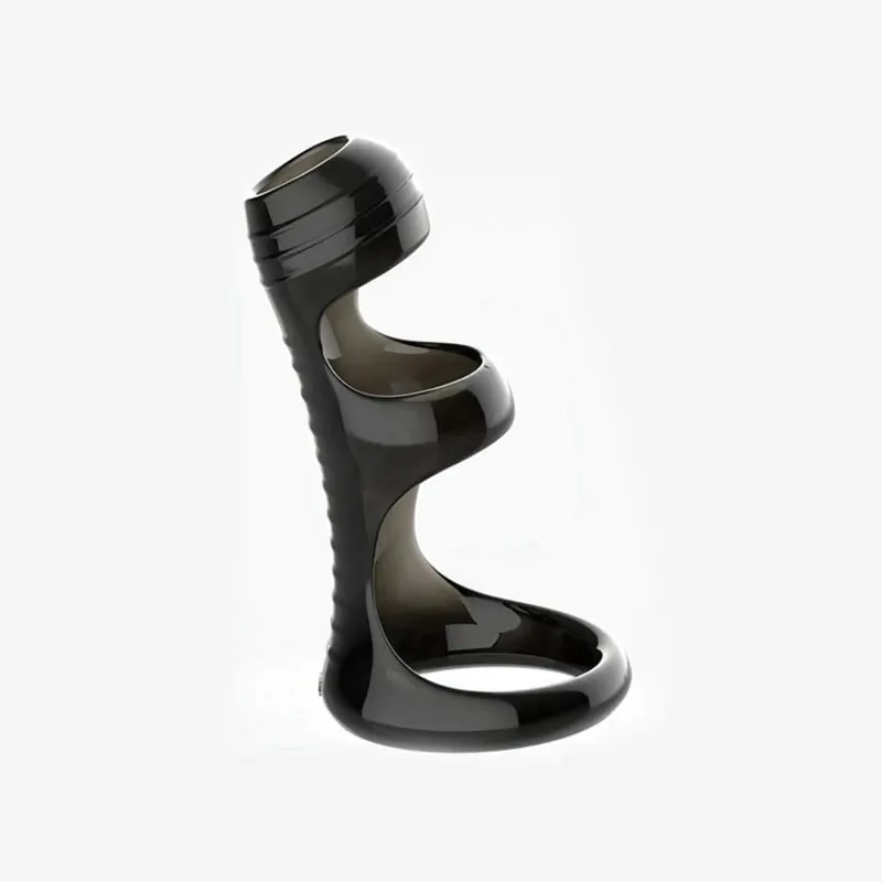 Male Penis Sleeve Dual Cock Rings Delay Ejaculation Nozzle Penis Rings Enlargement Reusable Cockring Sex Toys for Men Adults — image 6