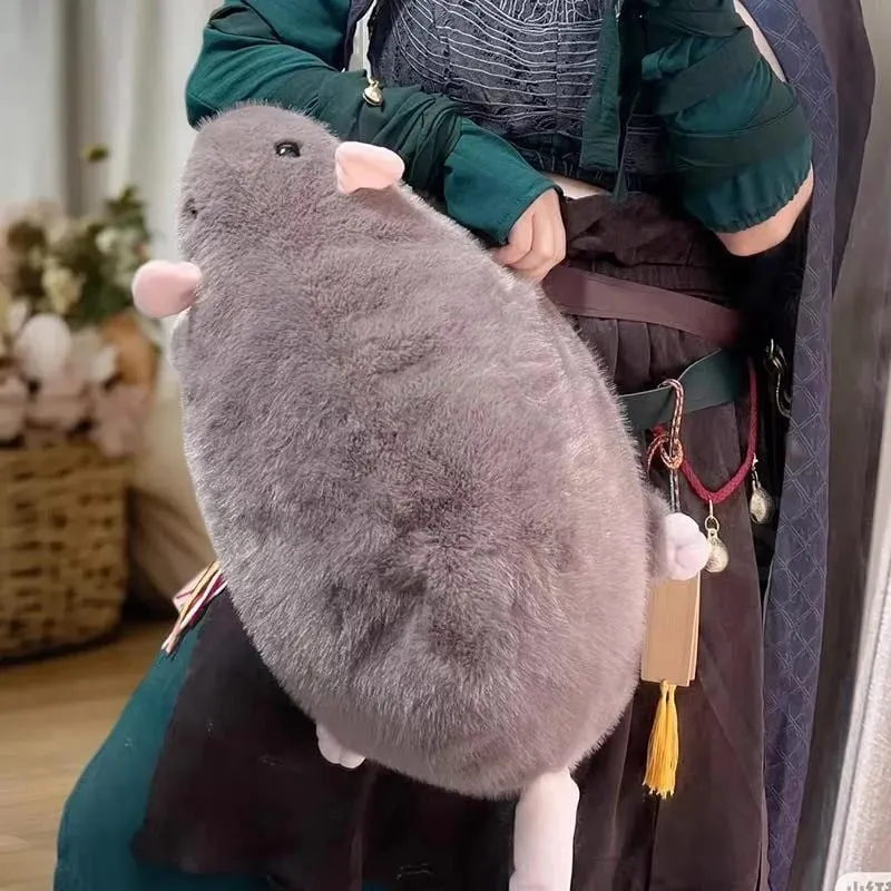 Gambar Hewan Besar Lembut Simulasi Lucu Tikus Besar Mainan Mewah Bantal Hadiah Ulang Tahun 1 Buah 35/50/90Cm Kartun Bunga Cabang Tikus — image 7