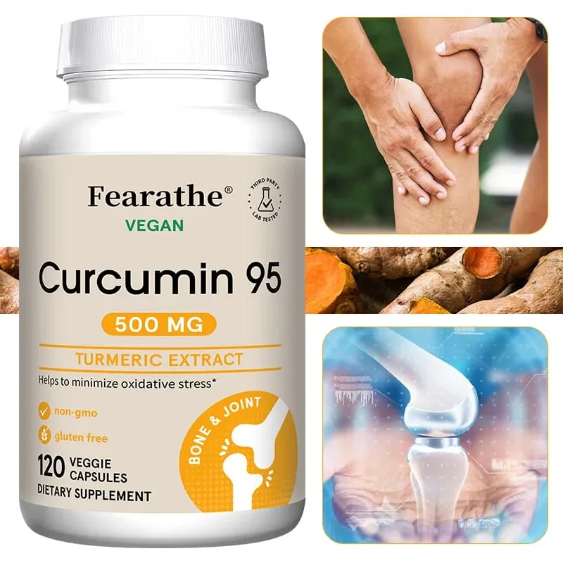 Curcumina - 95 % de curcuminoides - Suplemento de cúrcuma altamente absorbido para la salud de las articulaciones, comodidad y flexibilidad - 120 cápsulas — image 2