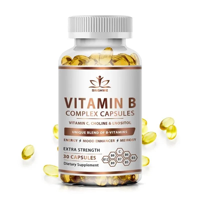 B-Complex Vitamin Supplements (B1 B2 B3 B5 B6 B12 Folic Acid&Biotin) Relieve Stress Improve Immunity System Strong Bones &Teeth — image 8