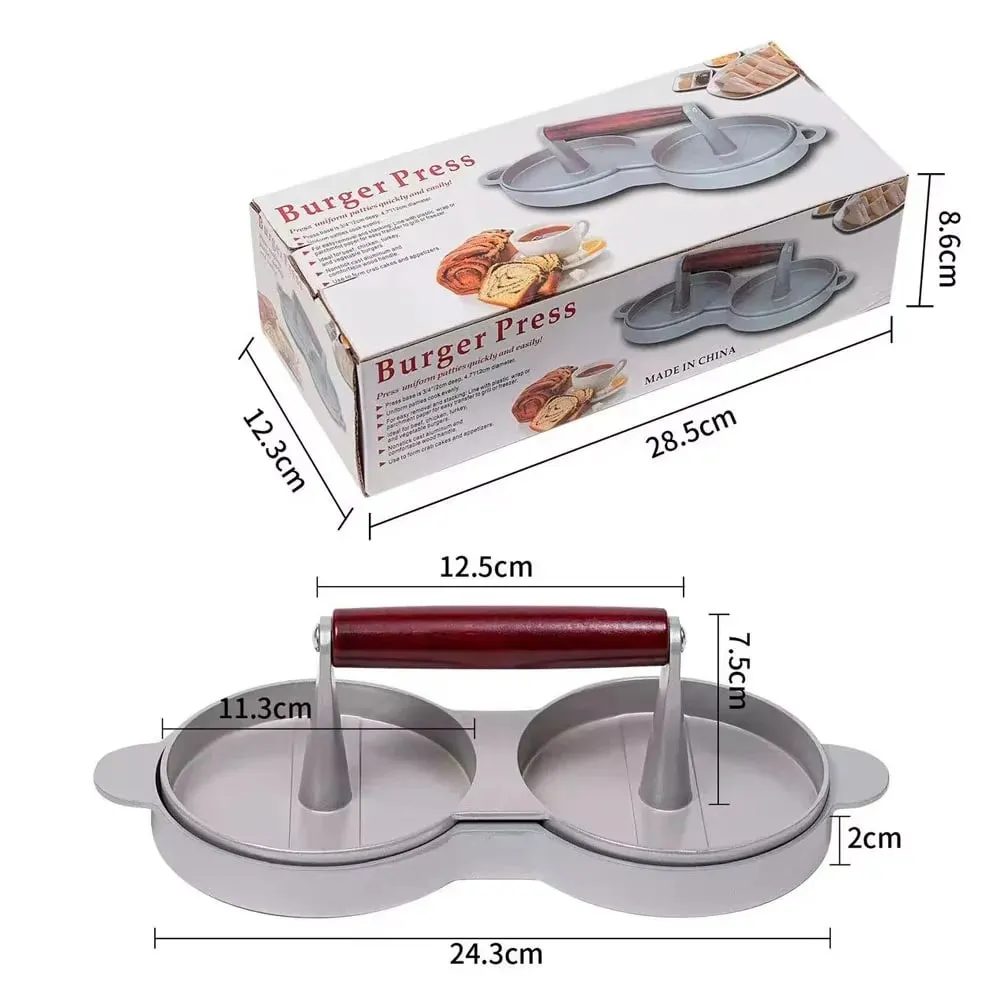 Burgerpresse, Hamburger-Fleisch-Werkzeug, Patty-Maker, Aluminium-Burger-Maker für den Küchen-BBQ-Grill — image 8