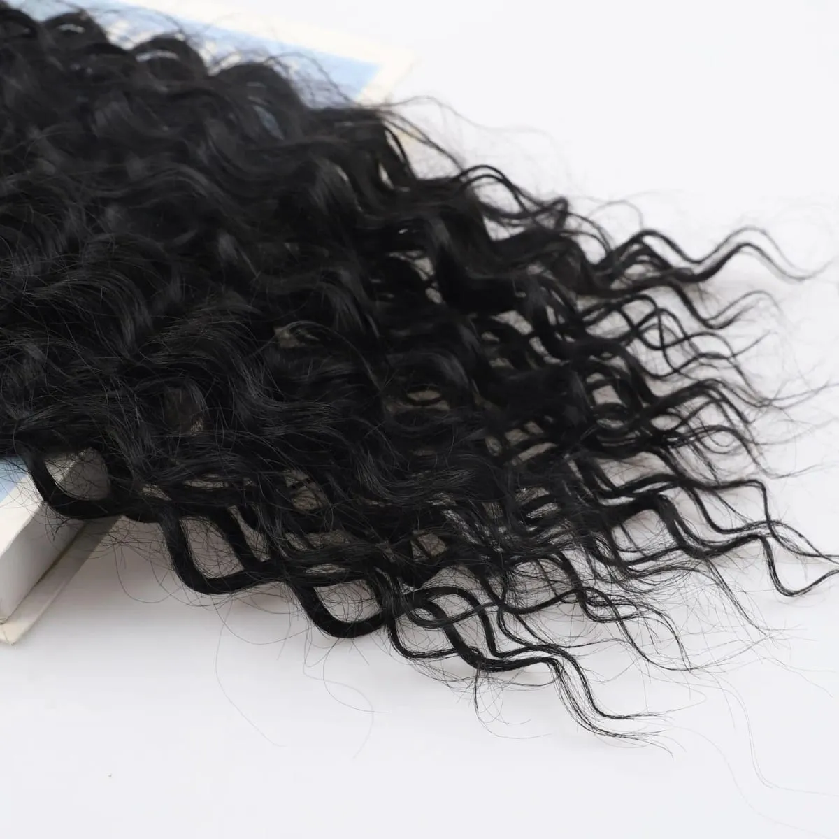9PCS Klip Dalam Kit Sambungan Rambut Panjang Lembut Kerinting Sambungan Rambut Sintetik Kinky Curly Potongan Kepala Penuh Palsu untuk Wanita — image 4