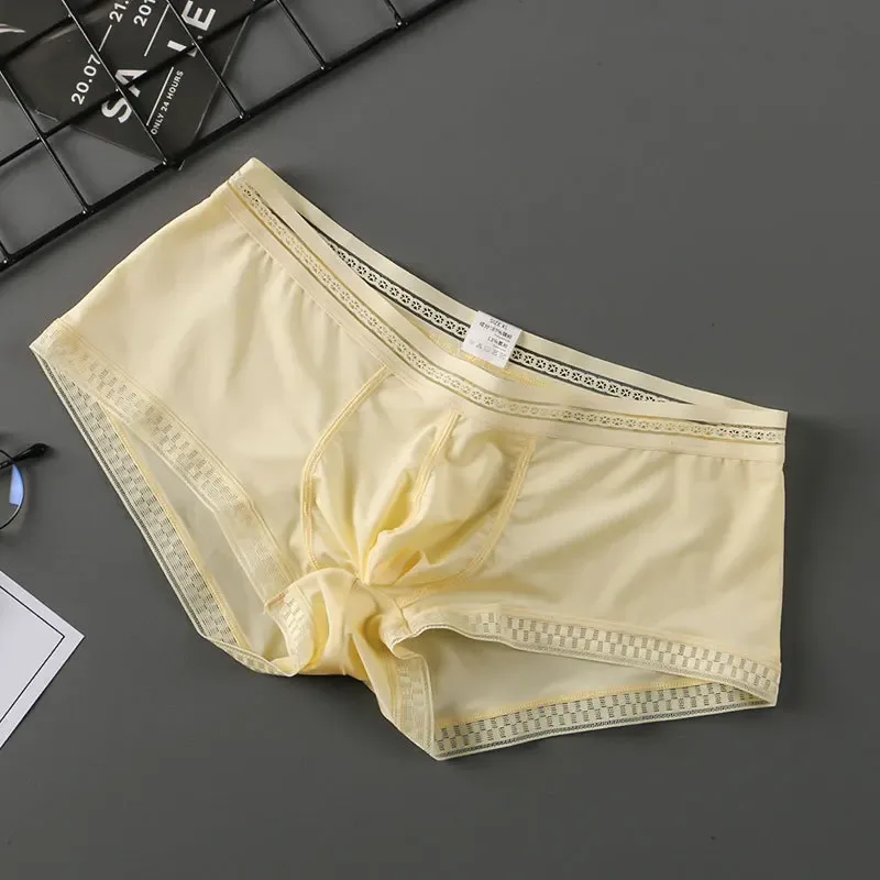 Hot Selling Ice Silk Men Underwear Seamless Transparent Boxer Shorts Ultra-thin Breathable Comfortable Panties Underpants — image 6