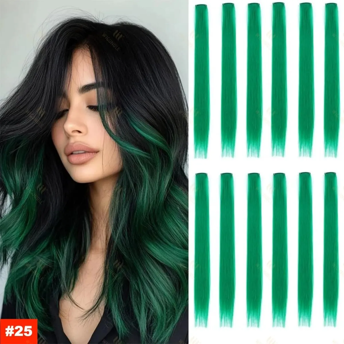 2026 สี Highlight Hair Extensions 22 นิ้วสายรุ้งสังเคราะห์ยาวตรง Hairpieces สีม่วงสีชมพูสีฟ้าสำหรับหญิงสาวเด็ก — image 18