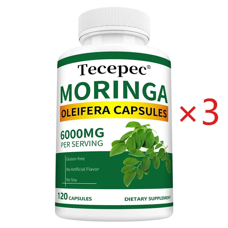 มะรุมอินทรีย์แคปซูล 6000 มก. สารต้านอนุมูลอิสระ Boost Energy & Metabolism สนับสนุนภูมิคุ้มกันย่อยอาหารสมองและสุขภาพหัวใจ — image 11