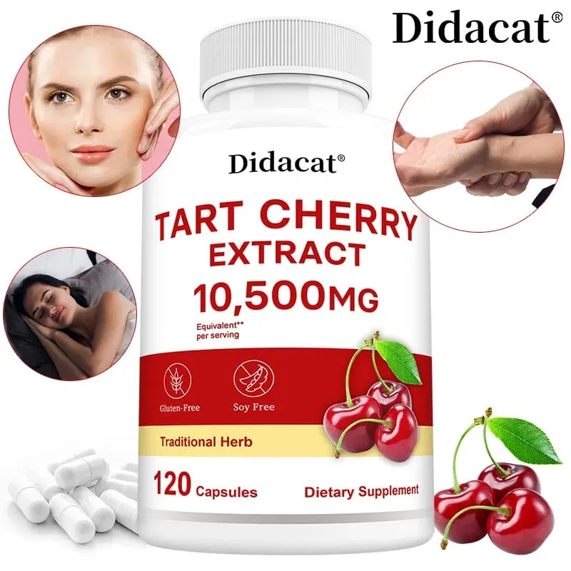 Tart Cherry 10 500 Mg | Maximum Potency | Non-GMO Gluten-Free | Tart Cherry Juice Extract Joint Skin Health — image 2
