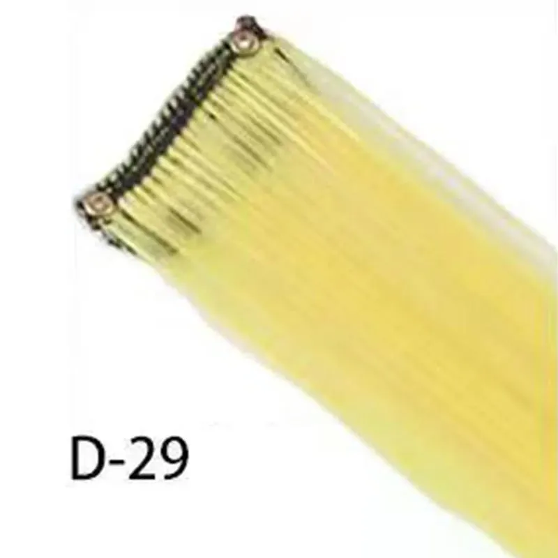 Synthetic 10Pcs colorful Hair Extensions Clip in Colored Party Highlights Extension for Kids Girls Long Straight Hairpiece — image 31