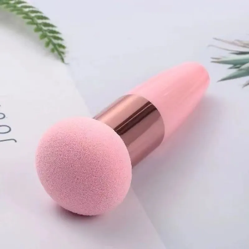 Pennelli per trucco a testa di fungo Spugna cosmetica per soffio di cipria con manico Strumenti di bellezza per trucco professionale per donna — image 4